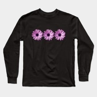 Triple Purple Flower Long Sleeve T-Shirt